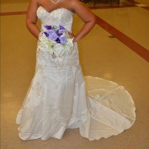 Ivory size 12 wedding dress. David’s Bridal